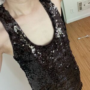 New Vince Brown Sequin mini dress